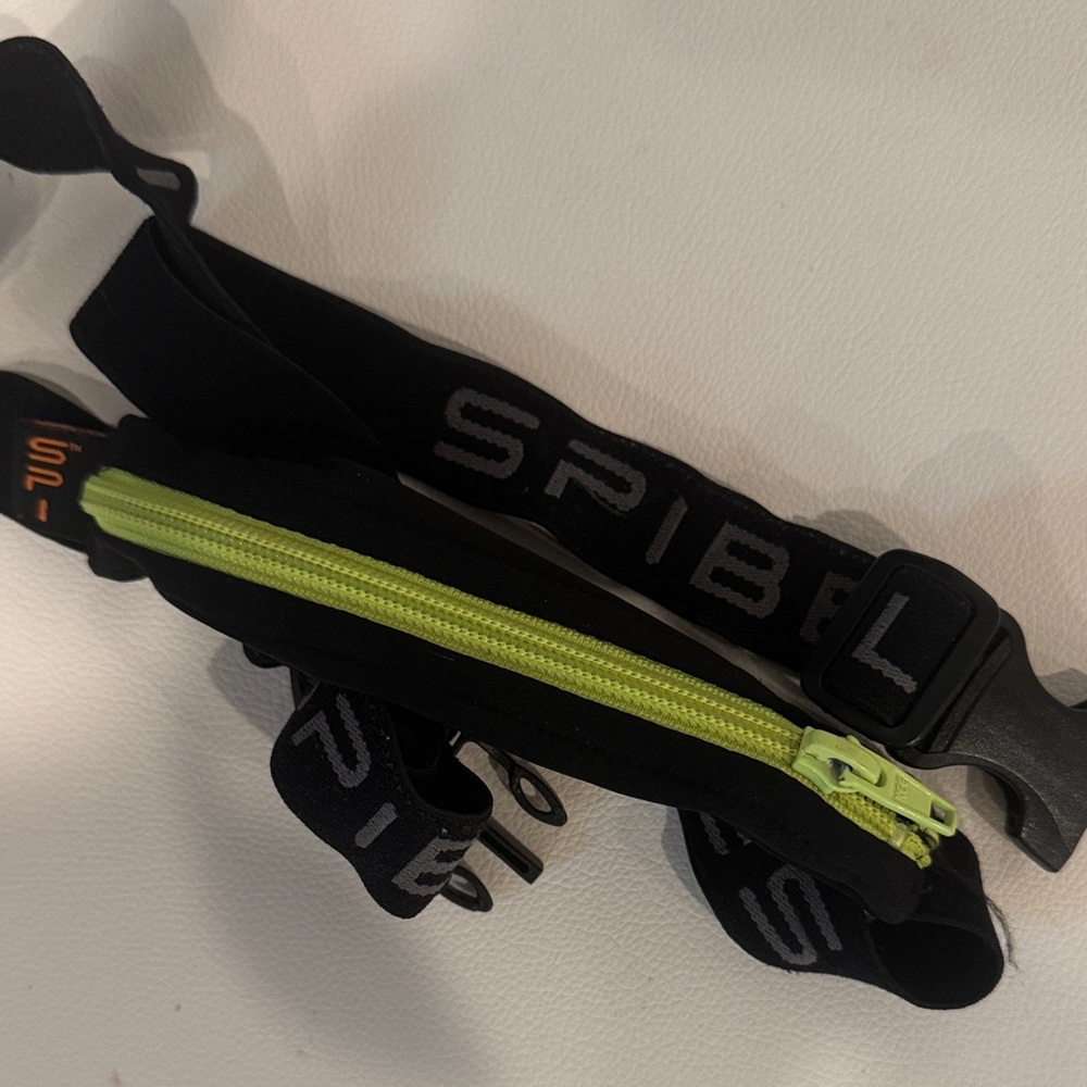 SPIbelt Black and Neon Green Running Belt